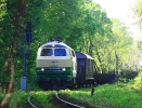 218 396-0 Brohltal Eisenbahn am 23.4.2018 in Voerde-Möllen auf dem Weg nach Voerde-Emmelsum.