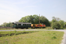 Thyssenkrupp Lok 605 mit Bereisungswagen 79001 von EH am 1.5.2024 im Landschaftspark Duisburg-Nord